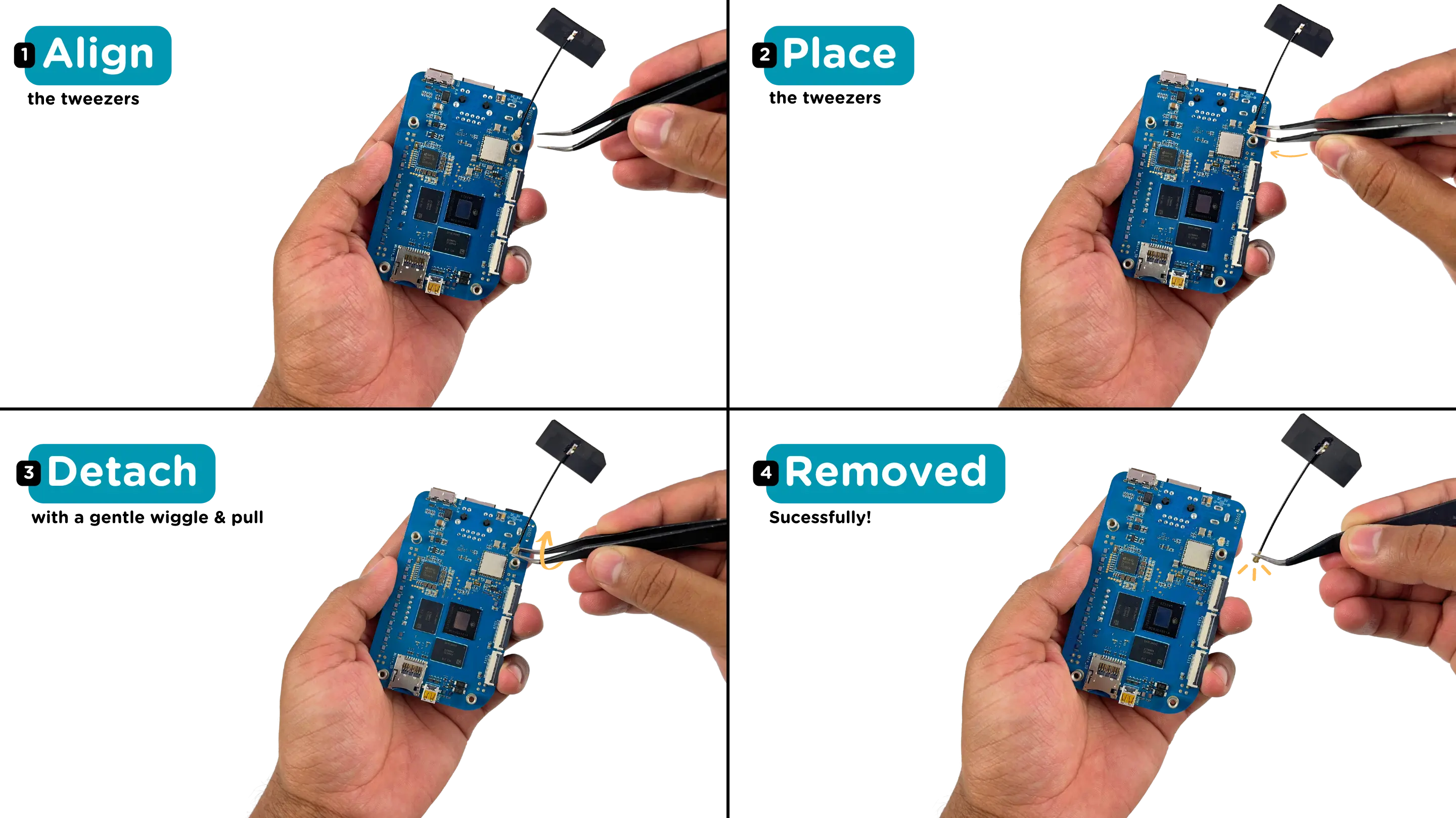 Removing 2.4GHz/5GHz antenna to BeagleV Ahead.