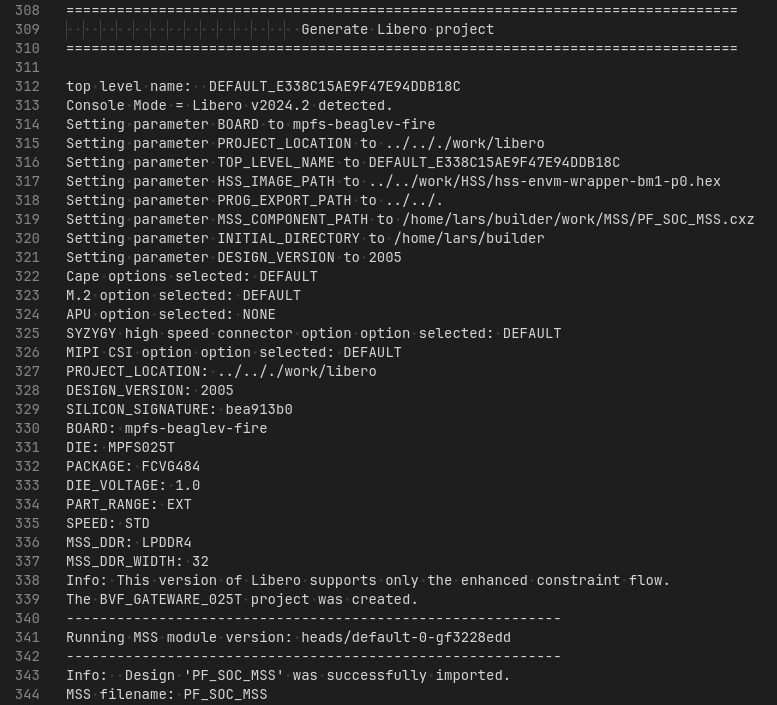 BeagleV-Fire MSS configuration version